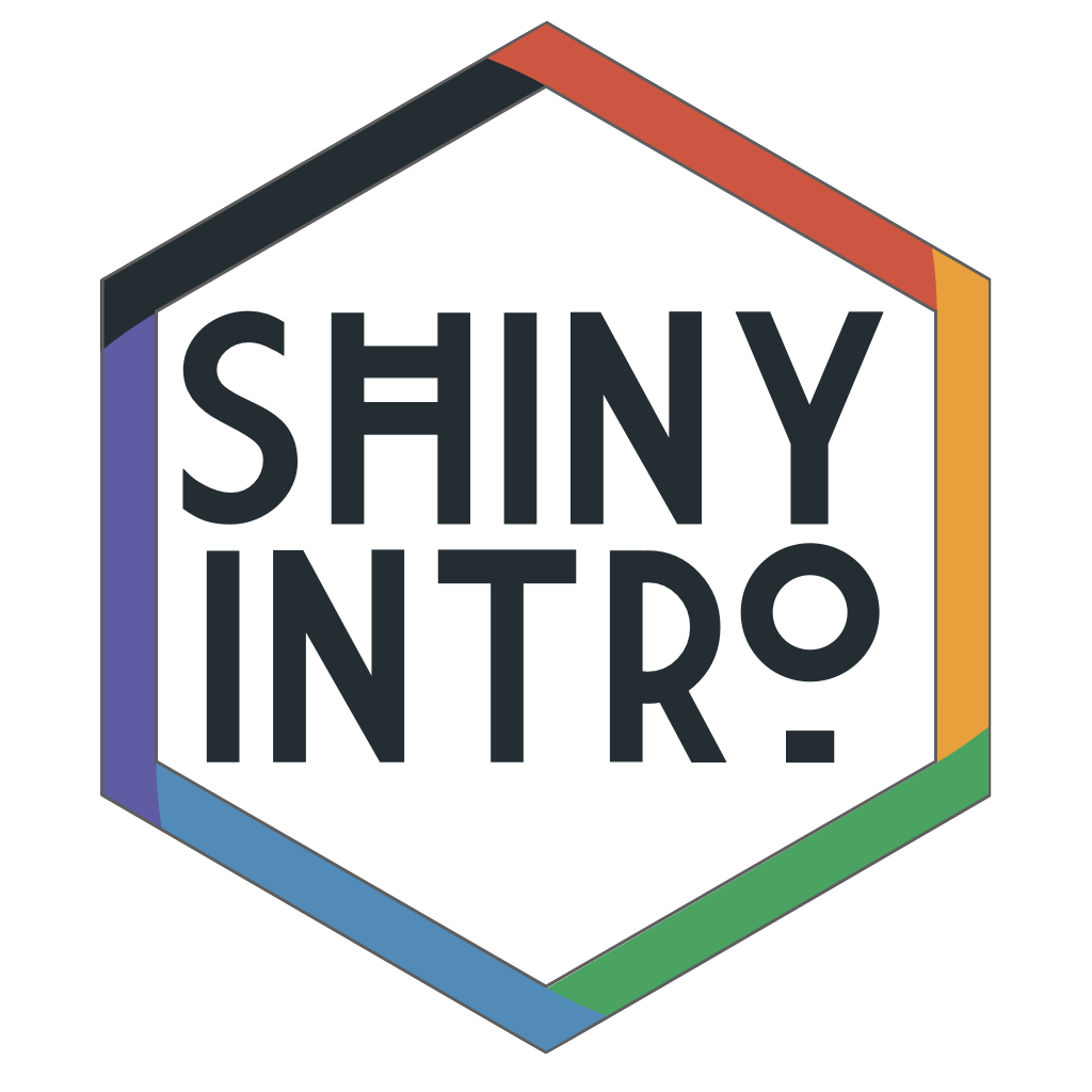 Hex sticker, text: ShinyIntro