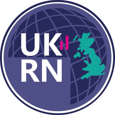 Purple globe with UK in green and letters UKRN